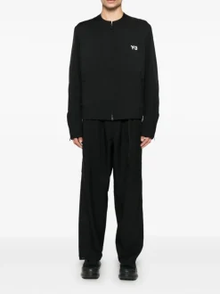 Y-3 Giubbotto Nero Uomo Stampa Logo