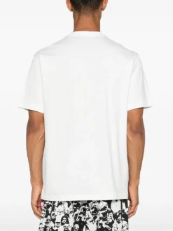 Y-3 T-shirt Bianco Uomo Stampa Logo in Tono