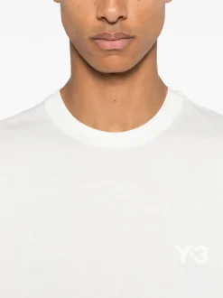 Y-3 T-shirt Bianco Uomo Stampa Logo in Tono