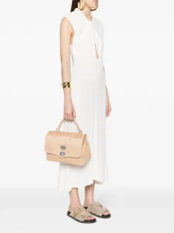 Zanellato Borsa Beige Donna Postina Net Rafia Small