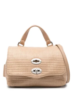Zanellato Borsa Beige Donna Postina Net Rafia Baby