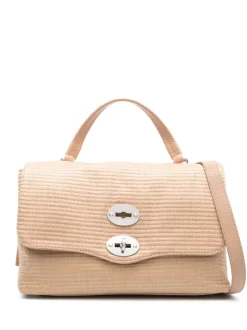 Zanellato Borsa Beige Donna Postina Net Rafia Small