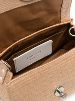 Zanellato Borsa Beige Donna Postina Net Rafia Baby