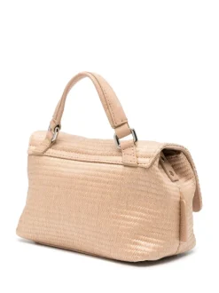 Zanellato Borsa Beige Donna Postina Net Rafia Baby