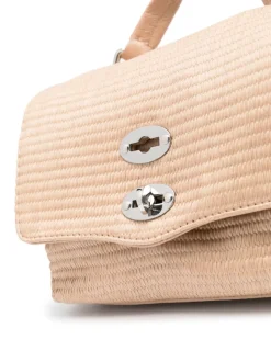 Zanellato Borsa Beige Donna Postina Net Rafia Baby